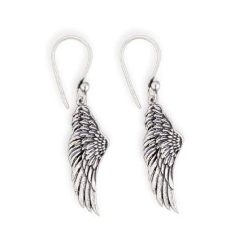 MYRA BAG Silver Angel Wing Dangle Earrings Spiritual Jewelry Women NWT‎